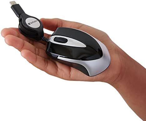Mini Óptico de Mini Optical de mouse de viagens USB -C literalmente - preto - preto