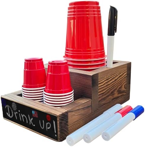 Scotch 'n Tea Solo Cup Suport com slot de marcador - marcador preto, 3 marcadores coloridos - Solo e cena de tiro - Marque