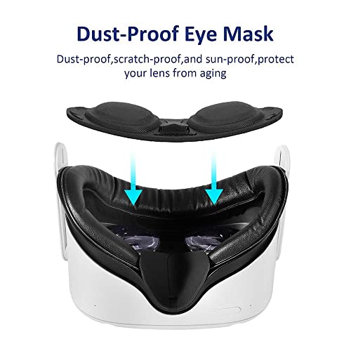 Almofada de almofada de rosto com óculos espaçadores e protetor de lentes para acessórios Oculus Quest2