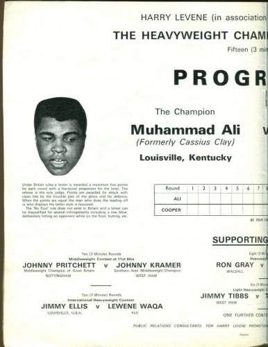Muhammad Ali assinou o programa no local autografado em 1966 Henry Cooper Beckett Bas - Itens diversos de boxe autografados
