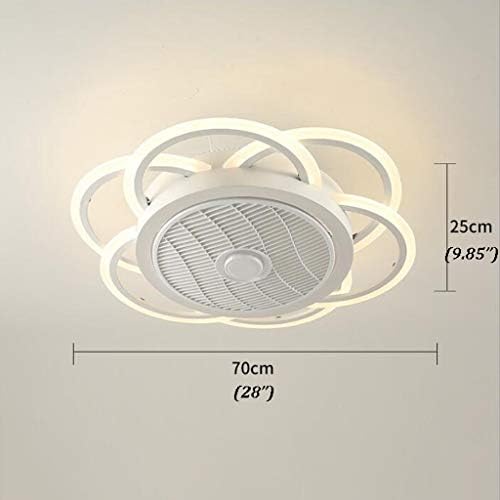 Ventilador de teto higoh com luzes, ventilador de teto de controle remoto LED com luzes, ventiladores invisíveis 70 cm