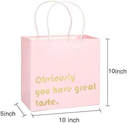 WrapAholic Você tem ótimos sacos de presente de sabor - tamanho médio de folha de ouro rosa.