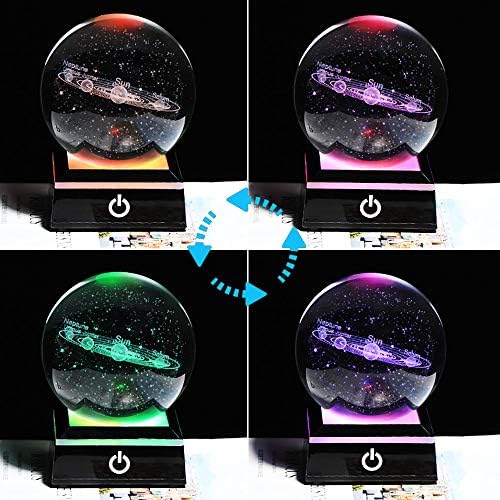 Xiaojia Ball 8 cm Galaxy Pattern Sphere LED Base de luz para bolas para decoração em casa-8 cm, Base de Cristal, China