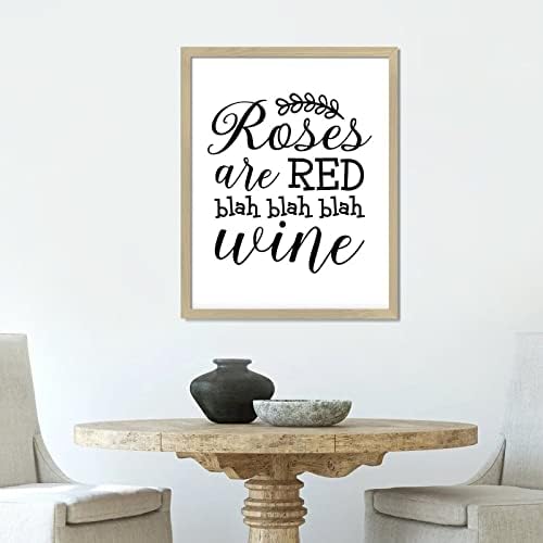 Citações de aniversário do sinal de madeira emoldurada as rosas são vermelhas blá blá blá vinho de vinho citações