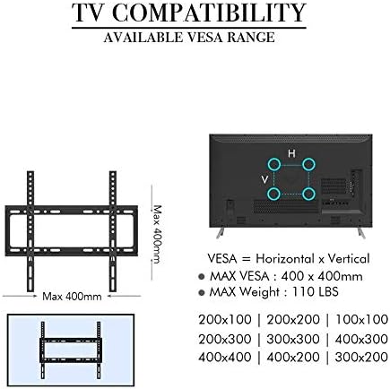 Suporte de parede de TV motorizado de aço inoxidável para a maioria das TVs curvas planas de 26 a 5 cm, parede de TV