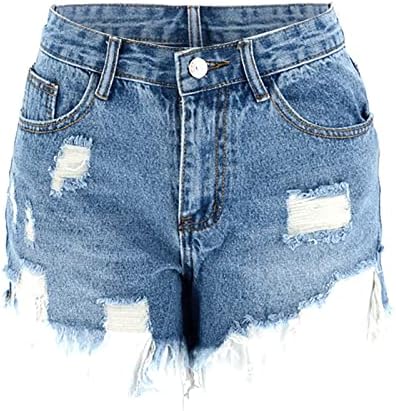 Mulheres shorts jeans de verão casual shorts de jeans de cintura alta