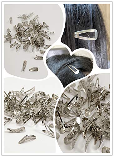 100 PCs 30mm Cabelo de cabelo Snap - Accessos de clipe de laço de acabamento prateado - Para flores de cabelo, arcos, flores de tecido - clipe de cabelo prateado