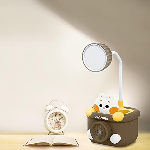 Rains e pequena lâmpada de mesa - Lâmpada de mesa recarregável para o quarto de crianças, 360 ° Flexible Gobeneck