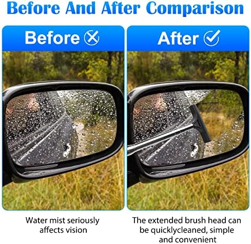 2pcs Car Mirror Retrovisor Limpador, 2 tamanhos Squeegee de espelho lateral do carro, limpador telescópico de espelho de espelho automático,