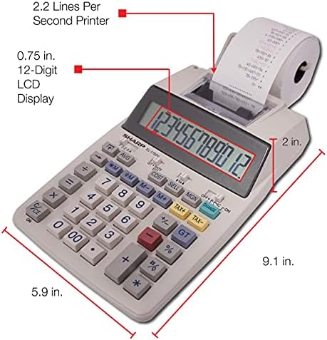 Impressão calc 12dgt lcd