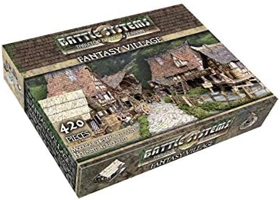 Battle Systems BSTFWC001 Fantasy Terrain Village Core Set - Multi Level Tablop War Game - 28mm Miniature Wargaming Roleplaying