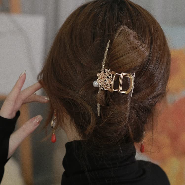Qylas traseiro da cabeça para pegar o clipe Feminino Senior Sensidade de Cabelo Volume de Cabelo Menos de Clip de Metal Clipe