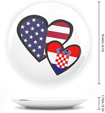 Corações interligadas American Croatia Bandeira Cerâmica Placas decorativas com ornamentos pendurados em China Placas