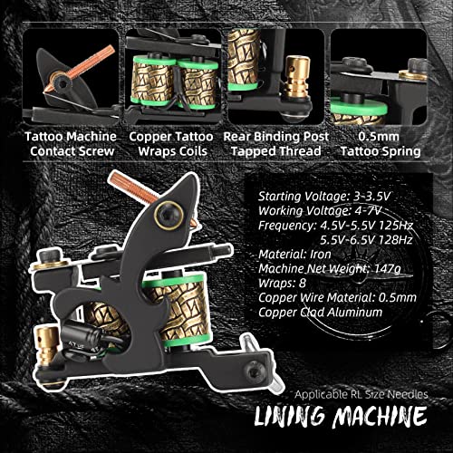 Kit de máquina de tatuagem, tatuagem machine tattoo kit de mecanismo de tatuagem machine machine machine food food suprimento
