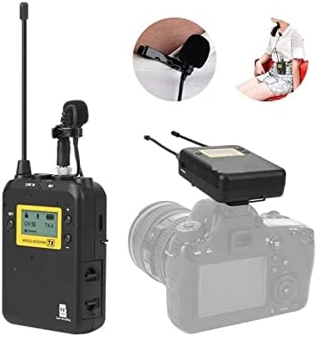 Pureuv LWM 328C Microfone sem fio Profissional Telefone celular DSLR Câmera de lapela Lavalier Mic Transmissor Kit para gravação de vídeo