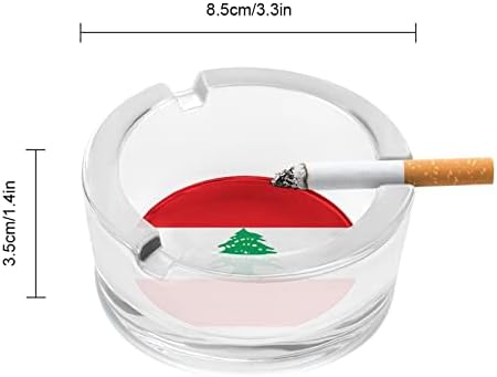 Bandeja de vidro de bandeira do Líbano Caso de cinzas redondo bandeja de cinzas fofas lindas portador de cinzas para decoração