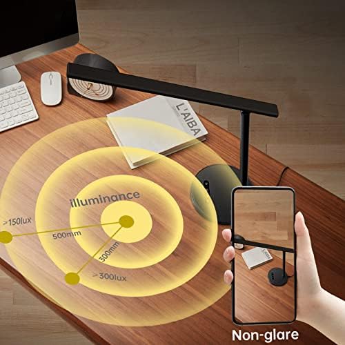 Lâmpada de mesa Jfamiglia - Luz de mesa para escritório em casa, controle de mesa LED de controle de toque com luz noturna,