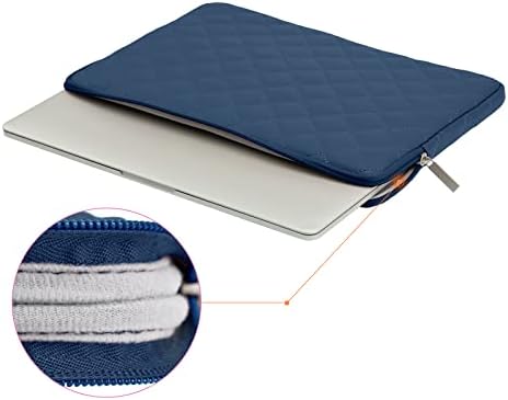 Micayoung de laptop de 11 polegadas compatível com 11,6 polegadas MacBook Air Acer Dell Chromebook Notebook, bolsa de caixa de couro de diamante PU resistente à água, azul marinho azul