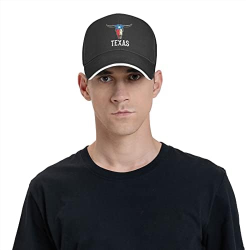 TEXAS FAGN LONGOGO LOGO BASEBOL CAP CAPS SOL CAPS LAVABÍVEL Mulheres ajustáveis ​​Capas de pesca