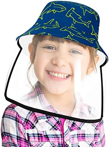Chapéu de proteção para adultos com escudo facial, chapéu de pescador anti -sun tap, cartoon de dinossauros de flor das árvores