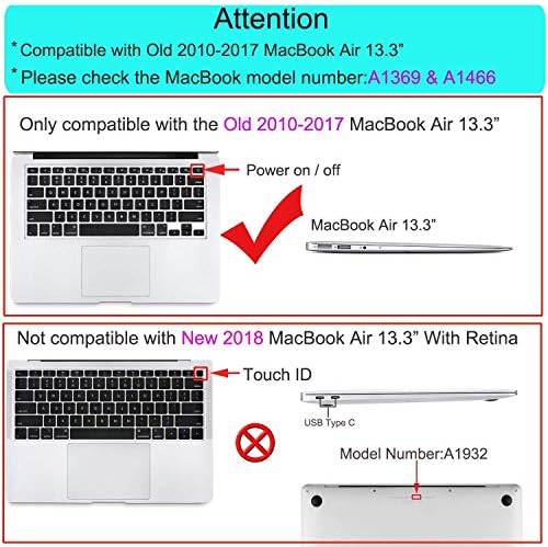 [Compatível com a versão mais antiga MacBook Air 13 polegadas] Capa de caixa dura de corpo inteiro - Polka Dot