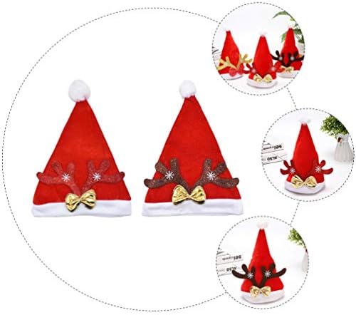 Bestoyard luxuoso Papai Noel Hat 2pcs chapéus de Natal chapéu decorado com luxuoso chapéu de natal santa chapéu de