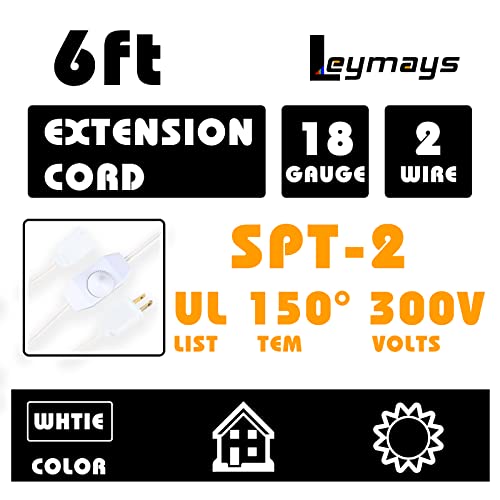 Leymays Lamp Dimmer Switch Extension Cord ， Conecte o controle mais escuro e rotativo para luzes LED/CFL de 150 watts, CFL