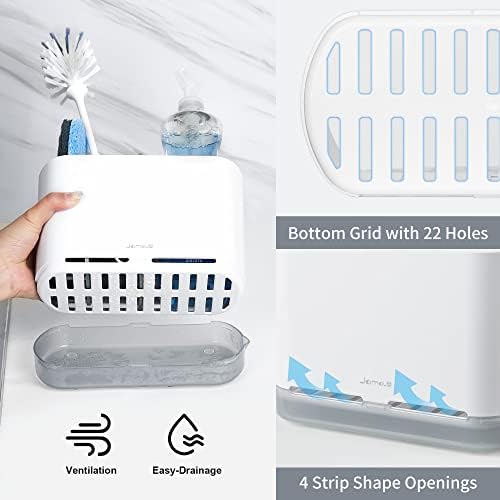 Caddy de escova de prato jomola para suportes de escova de dentes de pia da cozinha para banheiros pia de pia de sponge