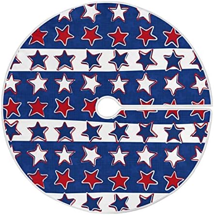 4 de julho de decoração de saia patriótica de árvore patriótica, pequena saia de árvore de Natal Ornamento de 35,4 polegadas com a bandeira dos EUA 4 de julho American Red Brancos Blue Star Stripe