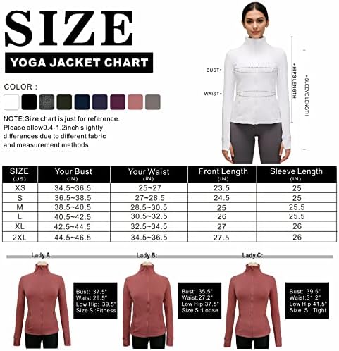 Costdyne Womens Sports Running Yoga Jacket Slim Fit Full Zip Track Jacket Turtleneck Ocorrente