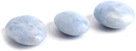 LEEVON CRISTAL NATURAL AZUL KENITE Quartz Palm Stone Crystal Gifts 3pc yuannyin