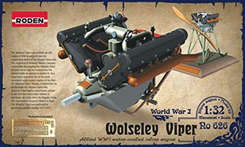 Wolseley Viper Aircraft Engine 33mm 1/32 Kit de modelo de plástico em escala Roden 626