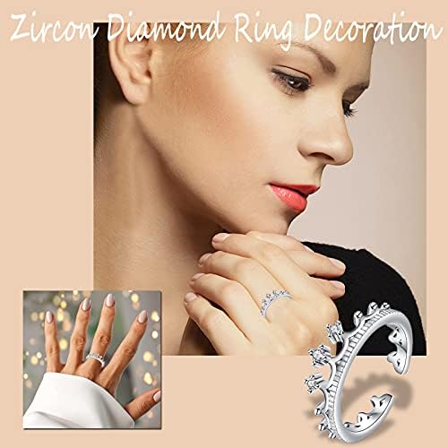 Anéis de casamento e noivado para mulheres, senhoras, anel criativo anel de diamante Bracelelet de zircão aberta anéis de decoração