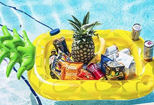 Vickea Influível Pineapple Drink Solder, Pool Party Drink Float for Water Diverty
