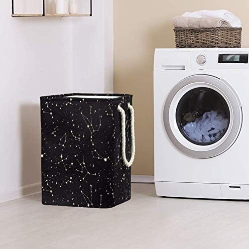 Padrão de constelação de estrela Indomer 300D Oxford PVC Roupas à prova d'água cesto de lavanderia grande para cobertores