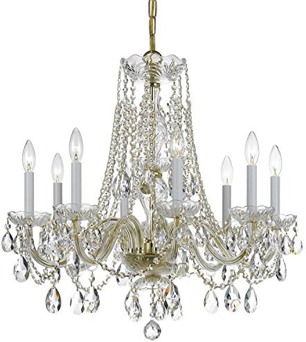 Crystal 8 Light Crystal Brass Candelier