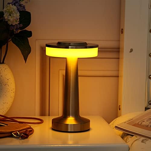 Conjunto de 2 lâmpada de mesa de metal portátil LED com sensor de toque 3 colorido escasbo -de -mesa de mesa de mesa de mesa