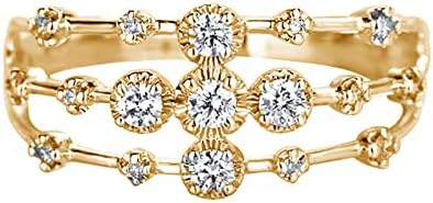 Moda Women's Diamond Open Work Ring Zircon Noivado anel de casamento Anel de aço inoxidável Anéis para mulheres