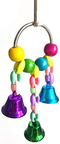 Leevus Bird Toys Parrot Toys Log Color Grass Toca de vime Ball Sicting Strings Pet Solfing Bells Play Toys 2pcs