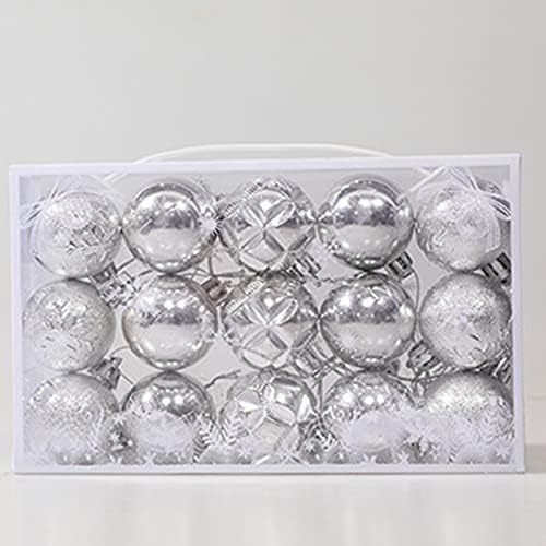 Enfeites de bola de natal, 1 caixa de revestimento de placas de Natal pingentes com lanyard plástico delicado bolas artesanais ornamentos