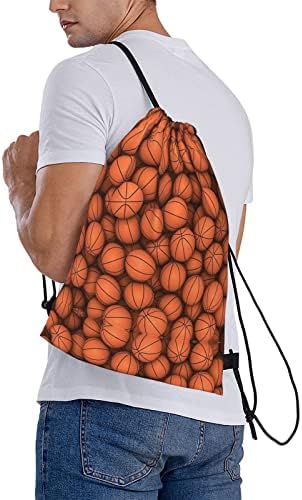 Aseelo Basketball Orange Saco de mochila de ginástica à prova d'água laranja para homens e mulheres, esportes de ginástica