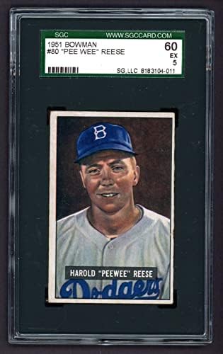 1951 Bowman # 80 Pee Wee Reese Brooklyn Dodgers SGC SGC 5.00 Dodgers