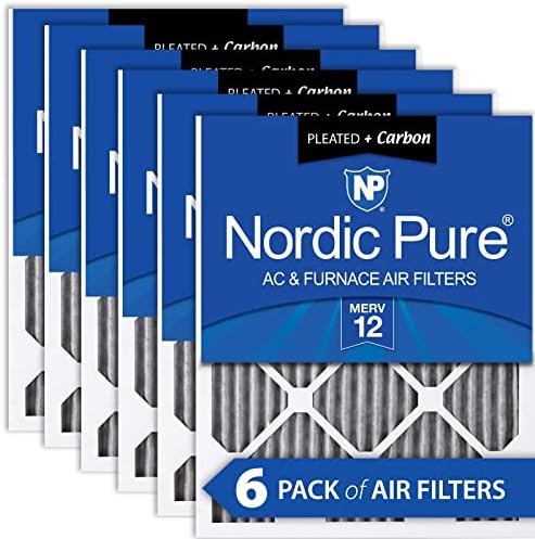 Nórdico puro 14x30x1 Merv 12 plissado mais carbono for forno de ar filtros de ar 6 pacote e 14x25x1 Merv 12 plissados ​​mais carbono