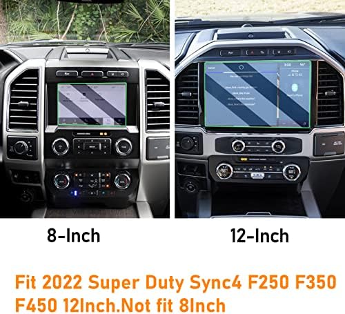 YumZeco Compatível com Ford 2022 2023 Super Duty F250 F350 F450 Tela de navegação Protetor Touchscreen, filme de protetor de tela de vidro temperado para super sínc4 f250 f350 f450 12 polegada 9h dureza