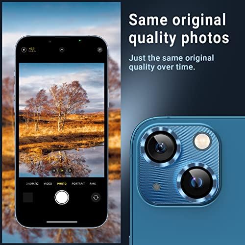 Avarer [2 pacote] lente de câmera protetor compatível com iPhone 13 6.1 /iPhone 13 mini 5.4, filmes de lente de metal de alumínio