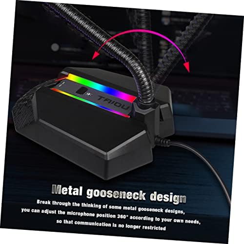 SOLustre Microfone LED Mic Plastic Chatting streaming de streaming de tábua de tabletop Gaming Bendable RGB Conferência Computador