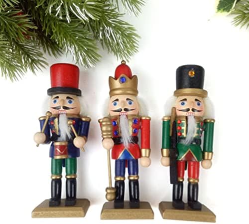 Valiclud Decoração de Natal de Natal Puppets Soldier Soldied Decoração: 3pcs 15cm Sorda