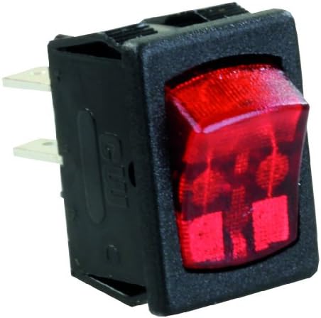 Produtos JR 12765 Red/Black SPST Mini-iluminado On/Off Switch