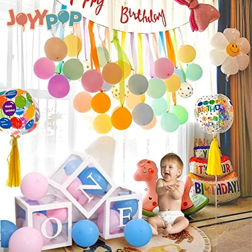 Uma caixa de balão para o 1º aniversário com 3pcs uma letras para decorações de 1º aniversário menino menina