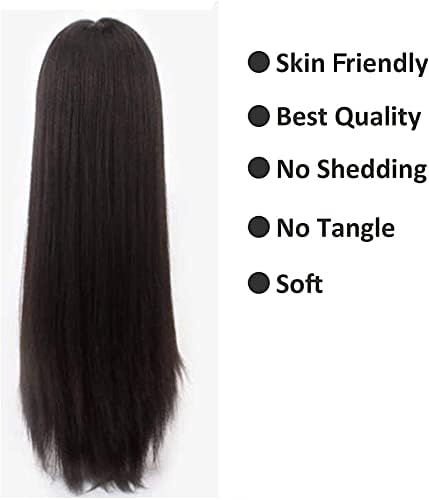 Peruca de substituição de cabelo, base de seda de renda cheia cabelos humanos para mulheres, preto longa reta 360 perucas frontais de renda pré -arrancadas com cabelo livre de bebê parte de 150% de densidade Remy Virgin Hair, past